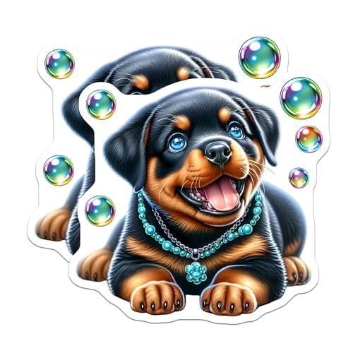 (2 Pack) Dog Lover Decor Magnet - Unique Canine Art Decorations for Home and Office - 5" On Longest Side - Sticks to Smooth Flat Surfaces - Made in USA - MAG9627