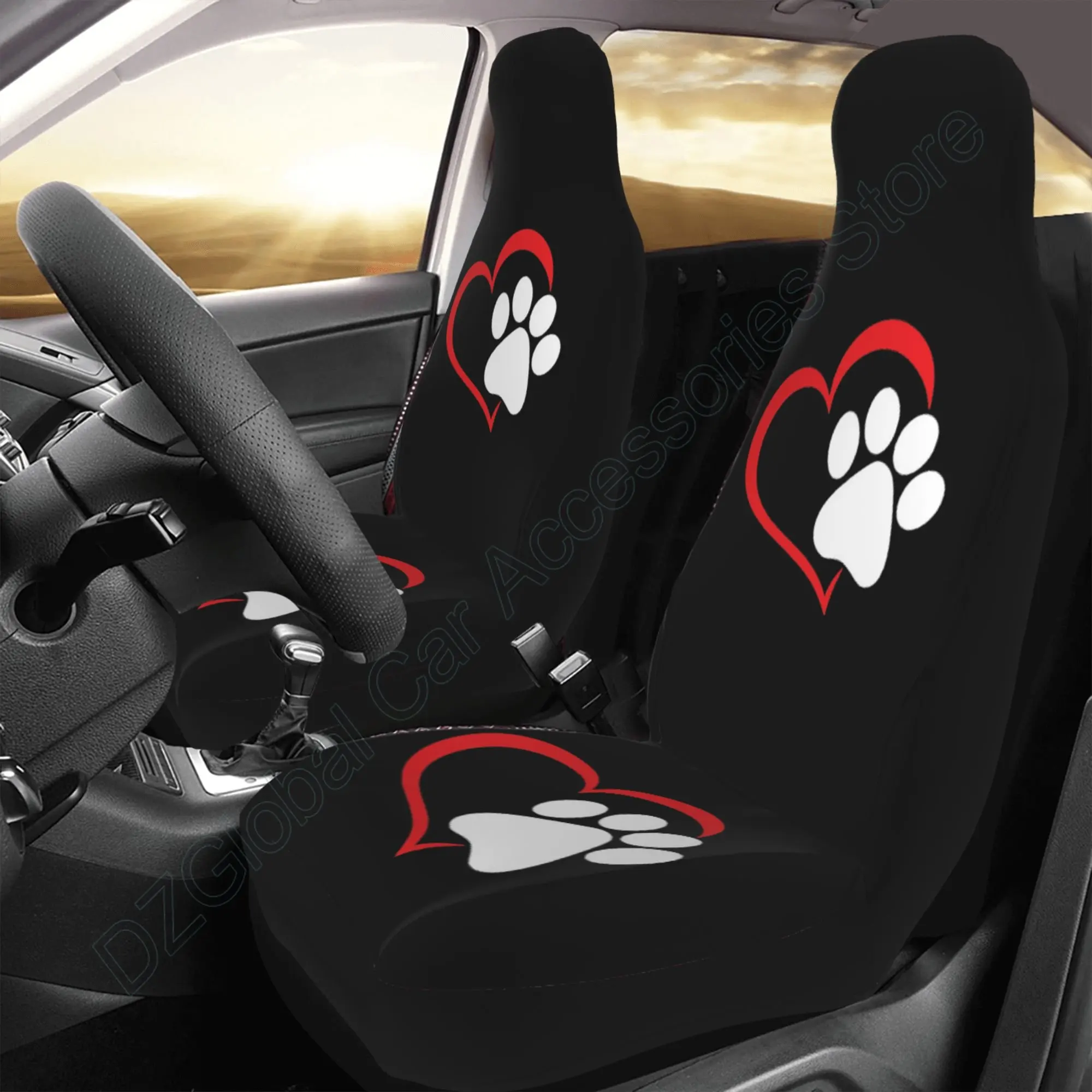 Colorful Paw Pet Car Seat Cover main image 1