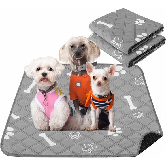 2 Pack Dog Pee Pads,18x24 inch Reusable Puppy Potty Training Pads Non-Slip Waterproof Wee Wee Pads Mat Reusable for Indoors,Travel,Whelping, Housebreaking,Incontinence (60*45cm)
