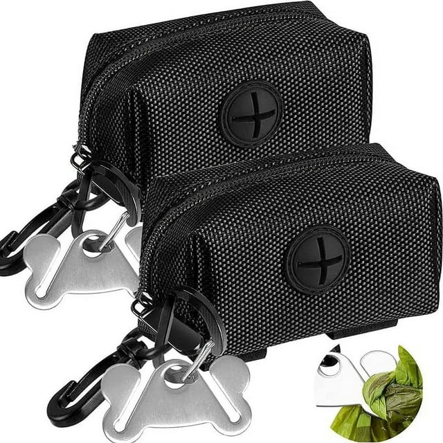 2 Pack Dog Poop Bag Holder for Leash Attachment Waste Bag Dispenser