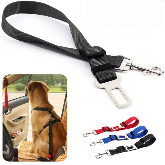 2-Pack Dog Seat Belt for Car, Adjustable Nylon Pet Seatbelt, Supports All Cars, Dog Car Leash Seat Belt, Seatbelt for Dogs, Cats & Ferrets Travel Harness（black）