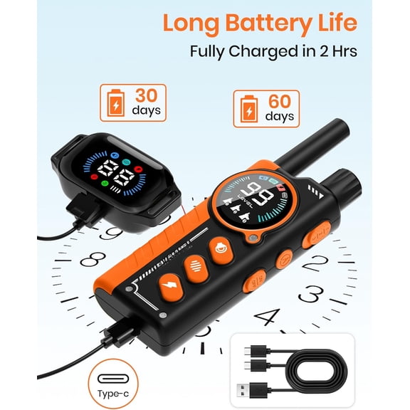 2 Pack Dog Training & Bark Collar with Remote, Color Screen, 3300FT Range, Waterproof, Beep Vibration Static & Auto Bark Modes, Fits Small Medium Large Dogs 8-120 lbs