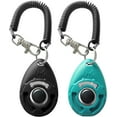 thumbnail image 1 of 2-Pack Dog Training Clickers with Wrist Strap – Pet Obedience Trainer for Positive Behavior (Black & Blue), 1 of 6