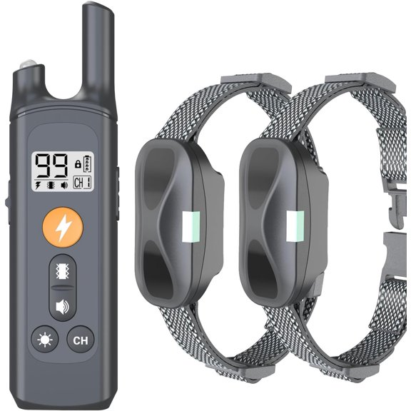 2-Pack Dog Training Collar with Remote 2600FT - 4 Modes Rechargeable Waterproof Shock Collar for Small to Large Dogs, Electric E-Collar for Obedience & Bark Control
