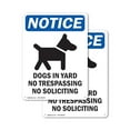 thumbnail image 1 of (2 Pack) Dogs In Yard No Trespassing OSHA Notice Sign 7 Inch X 10 Inch Indoor / Outdoor Rust-Free Aluminum Metal Signs for Workplace, Workshop, and Construction Site, Made in the USA, 1 of 8