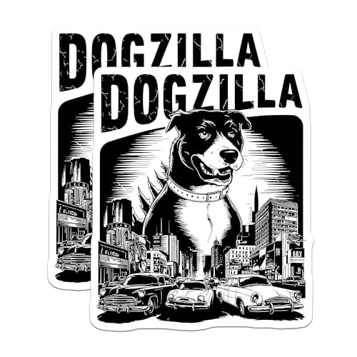 (2 Pack) Dogzilla Magnets - Retro Dog Art Magnets - Funny Monster Dog Magnets - 5" On Longest Side - for Cars, Fridges, Toolboxes - Made in USA - MAG5891