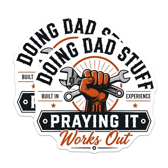 (2 Pack) Doing Dad Stuff Magnets - Funny Dad Quote - Fathers Day Novelty Item for Him - 5 Inches On Longest Side - Thick Durable Magnet - Made in USA
