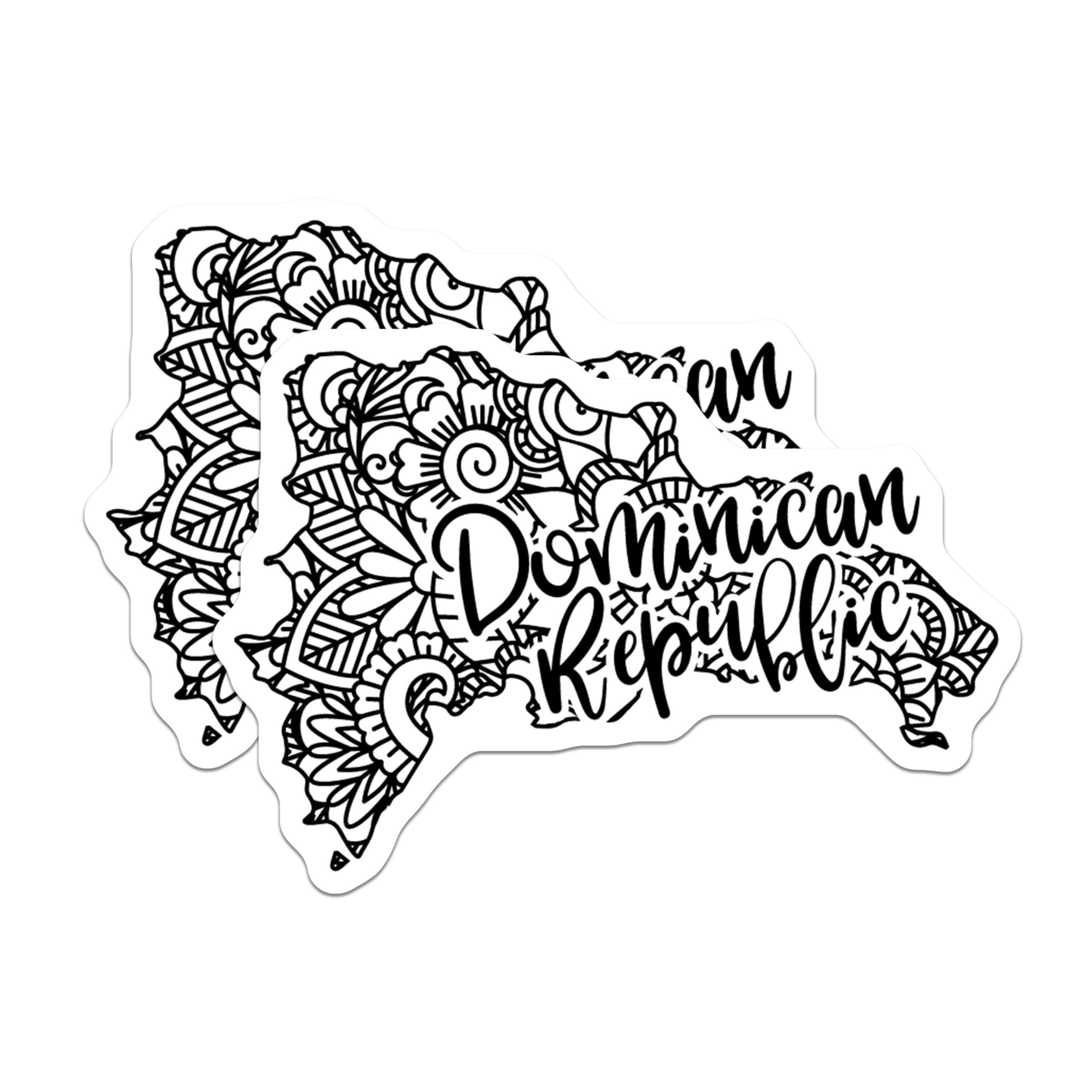 Dominican Instrument Sticker (2 Pack) Dominican Republic Stickers - Country Map Art - Floral Details ...