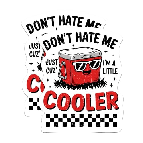 (2 Pack) Don't Hate Me Just Cuz I'm A Little Cooler Magnets - Funny Hilarious Magnets - 5 Inches On Longest Side - Premium Magnet - for Cars, Refrigerators, Toolboxes - Made in USA - MAG2224