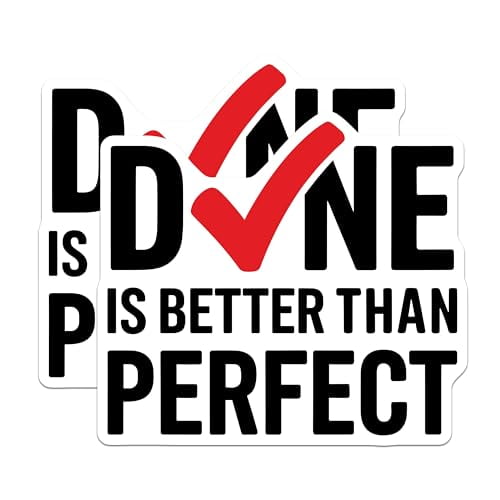(2 Pack) Done Is Better Than Perfect Magnets - Motivational Magnet - Office Decor - Inspirational Quote - Kitchen Decoration - 5" On Longest Side - for Cars, Fridges, Toolboxes - Made in USA - MAG6747