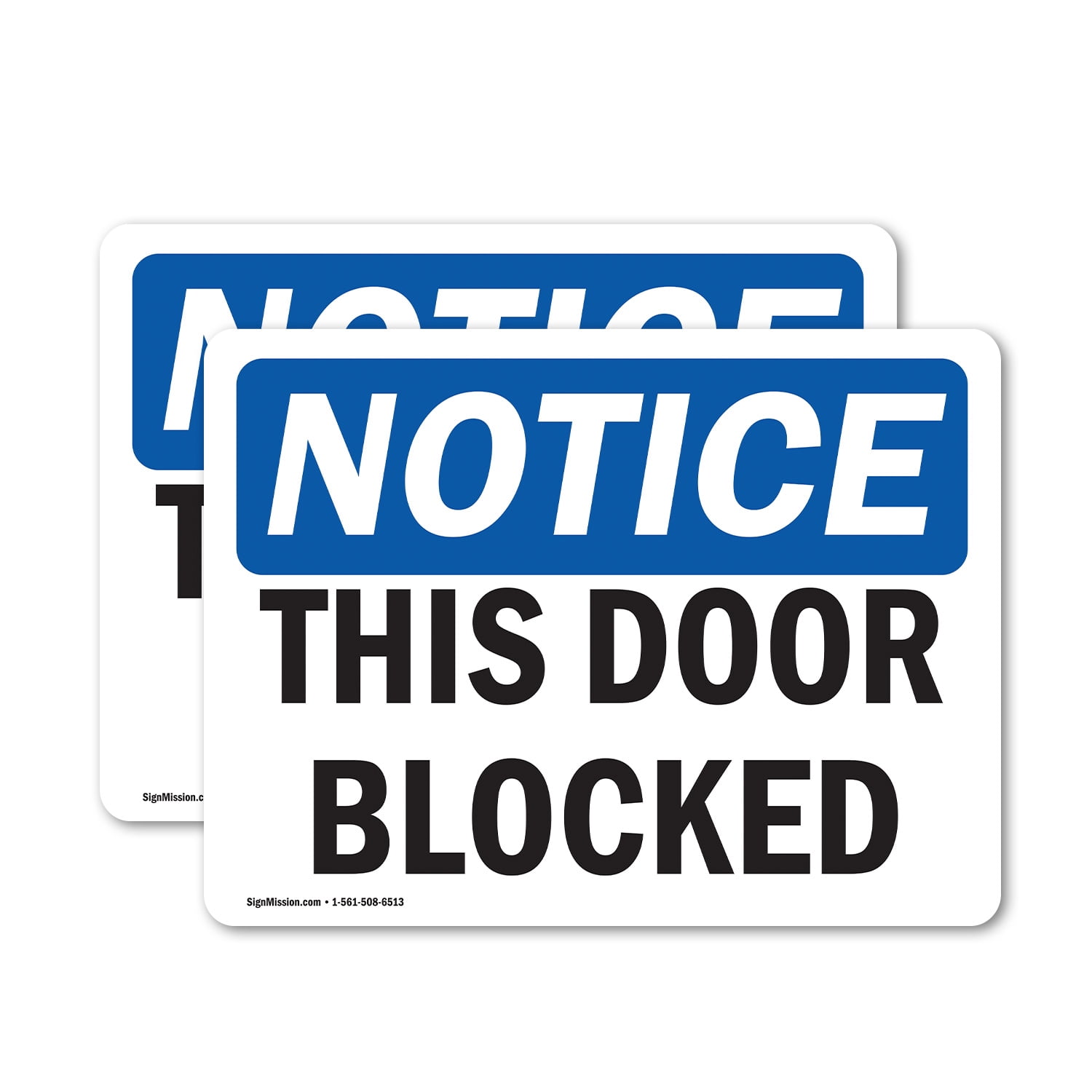 (2 Pack) This Door Blocked OSHA Notice Sign 14 Inch X 10 Inch Vinyl ...