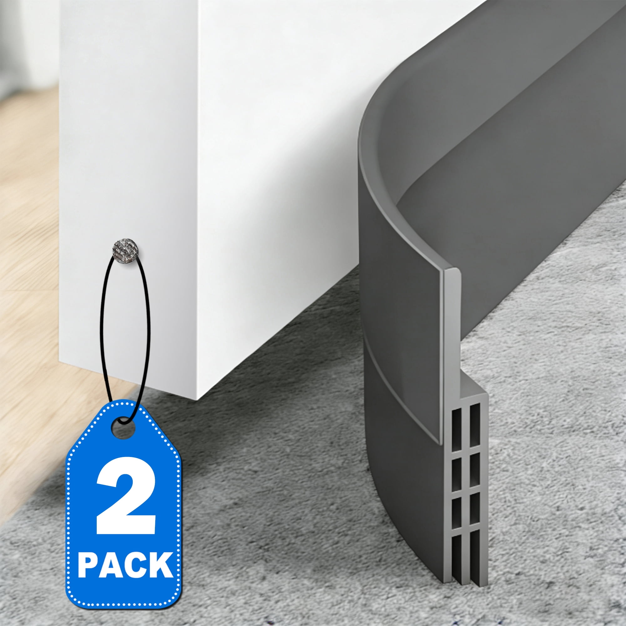 2-Pack Door Draft Stopper, Silicone Under-Door Sweep Weather Stripping ...