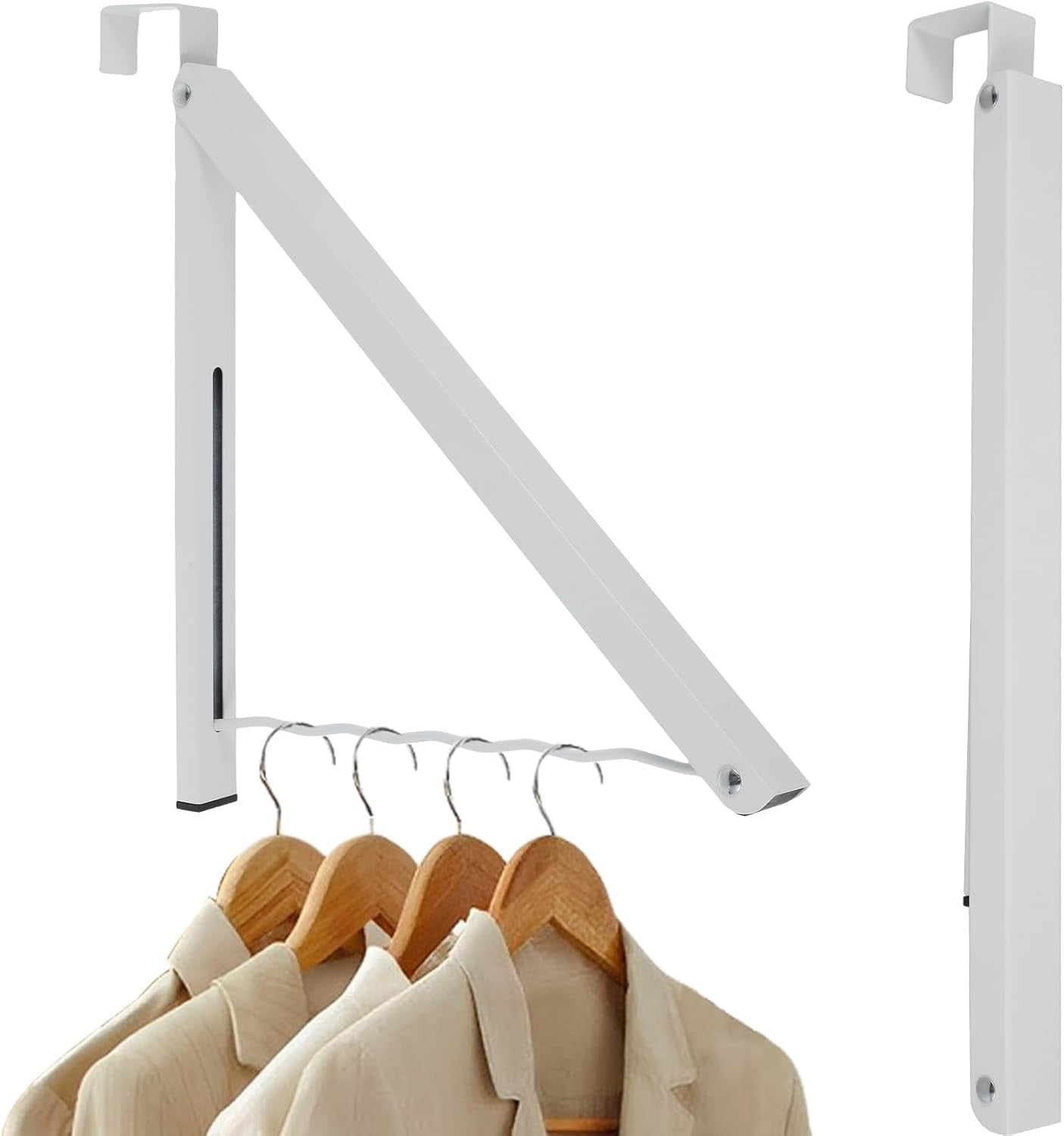 2 Pack Over The Door Hanger, Foldable Over Door Hooks SpaceSaving Over