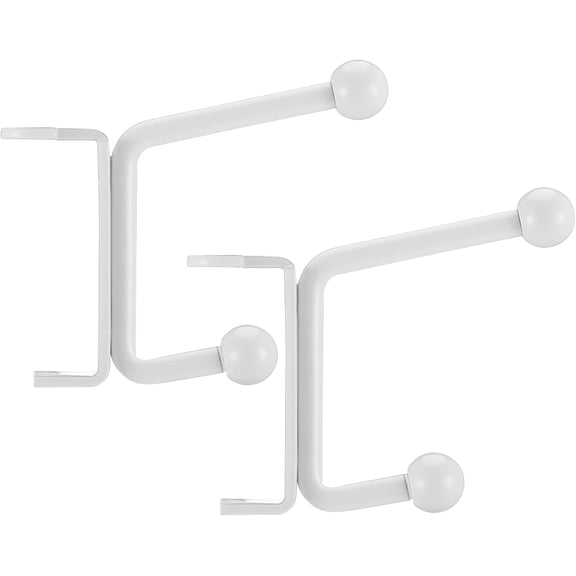 2 Pack Door Hinge Hook Behind Door Towel Rack Double Hook Doors Towel Bar Holder Hinge Mounted for Compact Spaces, Small Bathrooms, and Bedroom, White