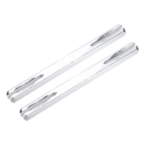 2 Pack Door Knob Spindle, 100mm Long Spare Door Handle Spindle Bar, Square Doors Handle Parts Lock Replacement Part for Furniture Assembly, DIY Projects, Silver Tone