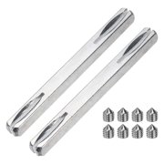 2 Pack Door Knob Spindle, 95mm Long Spare Door Handle Spindle Bar with Hex Screws, Square Doors Handle Parts Lock Replacement Part for Furniture Assembly, DIY Projects, Silver Tone