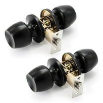 2 Pack Door Knob and Lock Set Versa Passage by Villar Home Designs Black
