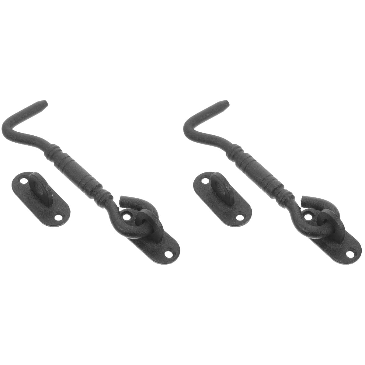 2 Pack Door Lockset Barn Latch Hook Cabin Hooks with Screws Matte Black