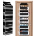 thumbnail image 1 of 2 Pack Over The Door Organizer, Hanging Storage Organizer with Clear Window, 40lb Ultra Sturdy Large Capacity Room Organizer for Pantry Laundry Bathroom Nursery Closet (Beige), 1 of 5