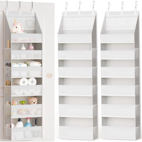 2 Pack Over the Door Organizer, Heavy-Duty 6-Shelf Hanging Storage with ...