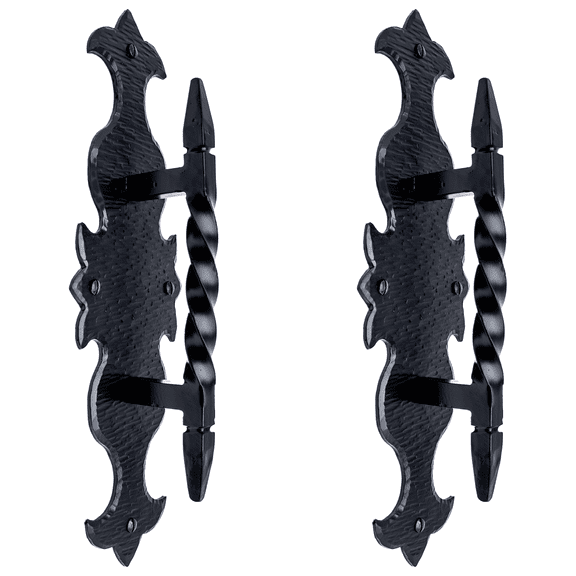 2 Pack Door Pull 12 inch Rustic Barn Door Handles Black Barn Door Handle Cast Iron Handle Shed Door Handle Gate Hardware Barn Door Pull Handle The Hacienda Series by Borderland Rustic Hardware