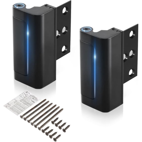2 Pack Door Reinforcement Lock for Home Security Door Lock Child Night Lock Black Door Locks Proof Tamper Resistant Easy to Install Door Latch Device Aluminum Construction Withstand 800 lbs