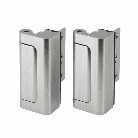2 Pack Door Reinforcement Lock Satin Nickel, High Security Door Blocker with 3 Inch Screws for Home Security, Prevent Unauthorized Entry