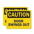 thumbnail image 1 of (2 Pack) Door Swings Out OSHA Caution Sign 14 Inch X 10 Inch Vinyl Label Decal Sticker Weather Resistant, UV Protected for Workplace, Business, and Construction Site, Made in the USA, 1 of 7