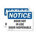 thumbnail image 1 of (2 Pack) Door Not In Use Door Inoperable OSHA Notice Sign 10 Inch X 7 Inch Vinyl Label Decal Sticker Weather Resistant, UV Protected for Workplace, Business, and Construction Site, Made, 1 of 7