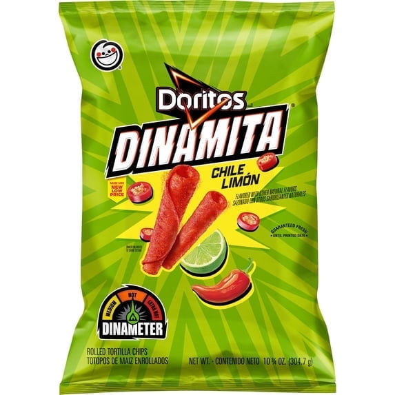 2 Pack - Doritos Dinamita Tortilla Chips Chile Limon, 10.75 oz Bag