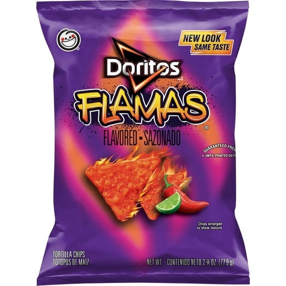 2 Pack Doritos Flamas Flavored Tortilla Chips, 2.625 oz Bag