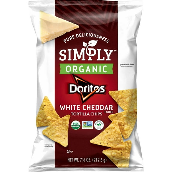 2 Pack - Doritos Simply Tortilla Chips Organic White Cheddar 7.5 oz Package May Vary