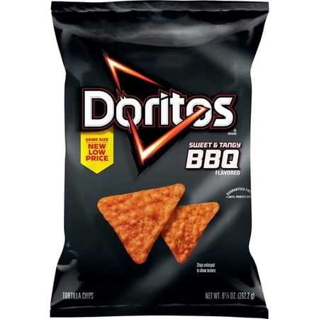 2 Pack Doritos Sweet & Tangy BBQ Flavored Tortilla Chips, 9.25 oz Bag