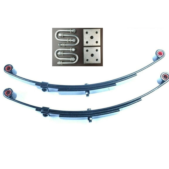 2 Pack Double Eye Trailer Leaf Spring 3 Leaf 20-3/8" Length 1000 Lb & U Bolt kit