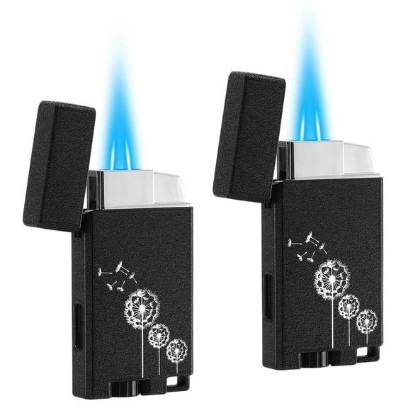 2 Pack Double Jet Flame Butane Torch Lighter with Keyhole. (No Gas)