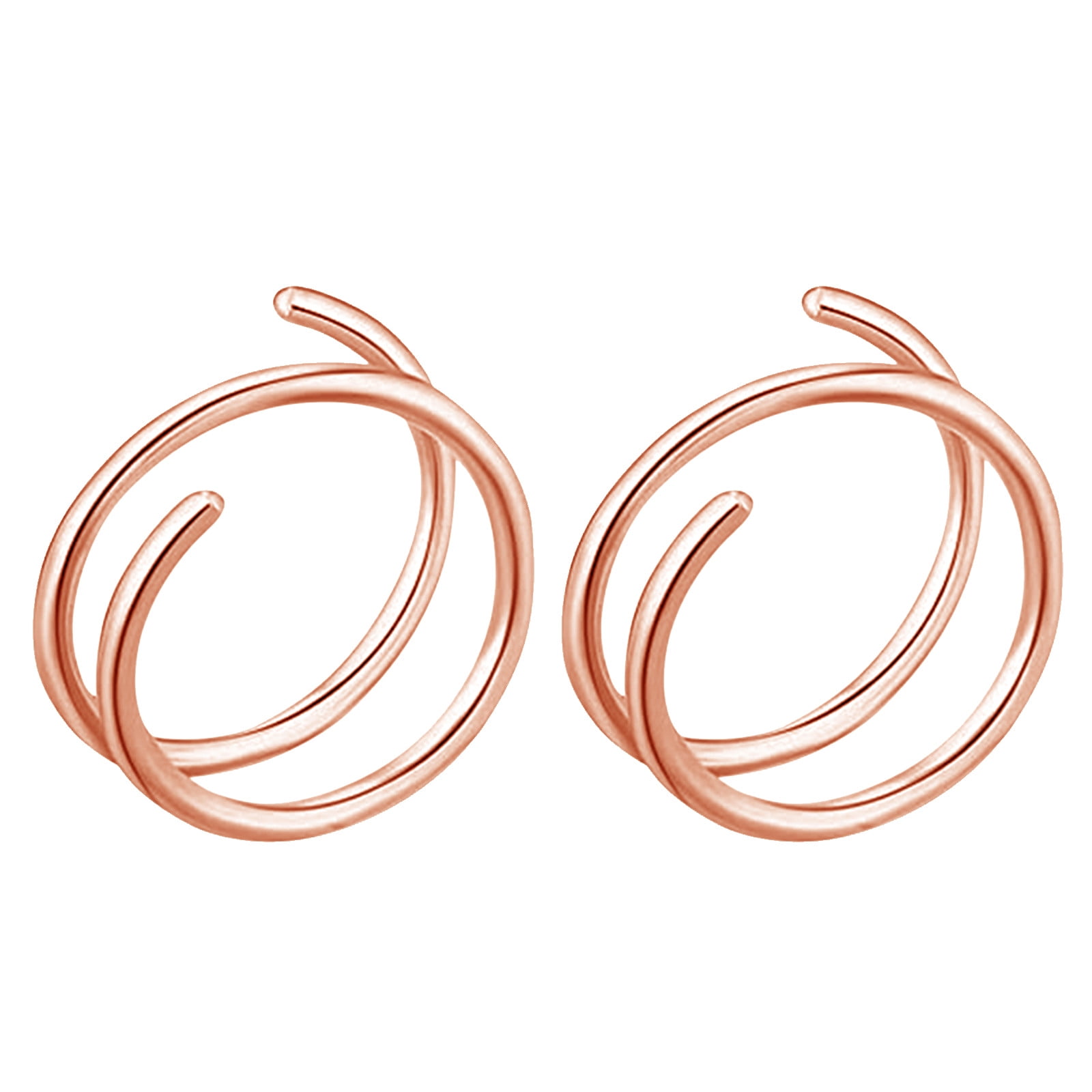 (2Pack) Double Nose Hoop Ring Corkscrew Nose Rings for Piercing Nose Hoop, Nose Studs Nose Ring