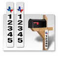 thumbnail image 1 of 2 Pack Double Sided Address Numbers for House Signs, Customized Vertical 911 Emergency Mailbox/House Numbers/Letters Signs, Highly Reflective Pre Drilled Aluminum Signs, Waterproof (6x18, Texas), 1 of 6