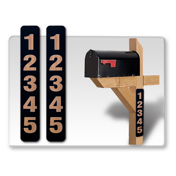 2 Pack Double Sided Address Numbers for House Signs, Customized Vertical 911 Emergency Mailbox/House Numbers/Letters Signs, Highly Reflective Pre Drilled Aluminum Signs, Waterproof (6x18, Bronze)