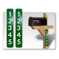 thumbnail image 1 of 2 Pack Double Sided Address Numbers for House Signs, Customized Vertical 911 Emergency Mailbox/House Numbers/Letters Signs, Highly Reflective Pre Drilled Aluminum Signs, Waterproof (6x18, Green), 1 of 6