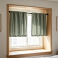 thumbnail image 1 of 2 Pack Double Sided Rod Pocket Small Curtain, Window Valance for Kitchen, Matte Solid Panel for Bathroom Home, 1 of 6