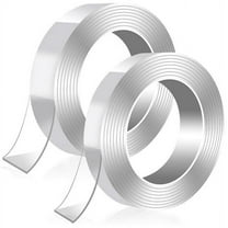 2 Pack Double Sided Tape Heavy Duty (19.7FT), Multipurpose Removable Mounting Tape Reusable Strong Sticky Tape Poster Carpet Tape for Home, Office, Kitchen