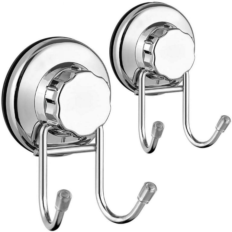 2 Pack Double Suction Hooks Suction Cups Vacuum Hook for Flat