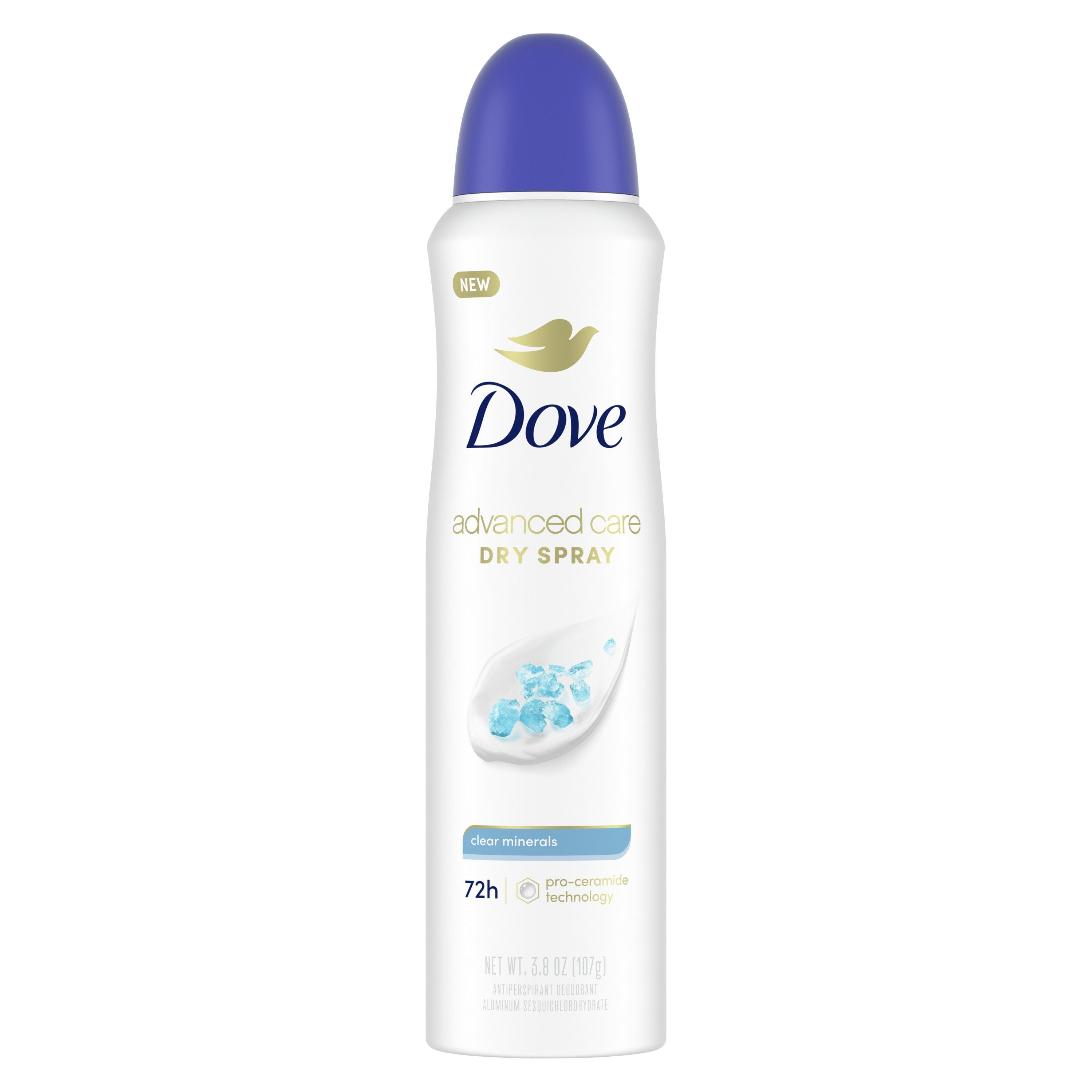 2 Pack - Dove Advanced Care Dry Spray Antiperspirant Deodorant - Clear Minerals - 3.8 oz Packaging may vary