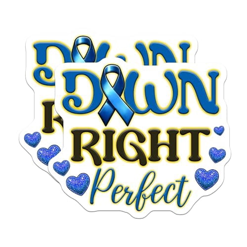 (2 Pack) Down Right Perfect Magnets - Blue Awareness Ribbon - 5