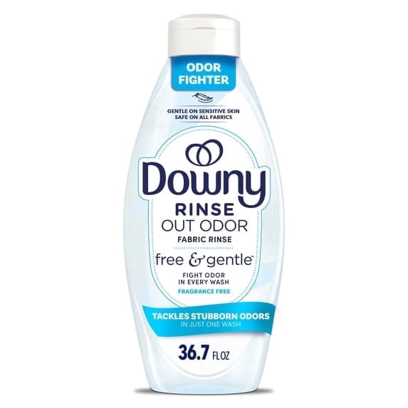 2 Pack - Downy Free & Gentle Rinse Out Odor Laundry Rinse, Tackles Tough Odors, 36.7 fl oz