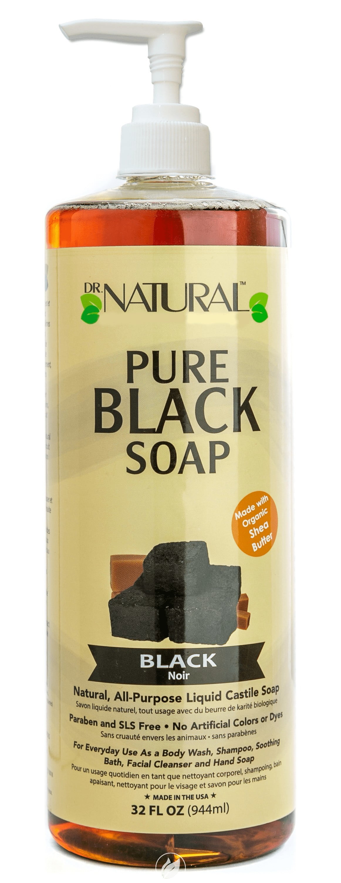 (2 Pack) Dr. Natural Liquid Soap,Black 32 Fz