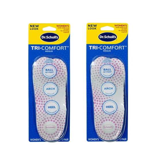 2 Pack - Dr. Scholl's Tri-Comfort Orthotics Insoles for Women, Size 6-10 1 pair