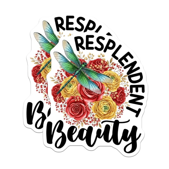 (2 Pack) Dragonfly Magnets - Resplendent Beauty - Floral Art Magnets - 5" On Longest Side - Premium Magnet - for Cars, Refrigerators, Toolboxes, Lockers - Made in USA - MAG16792