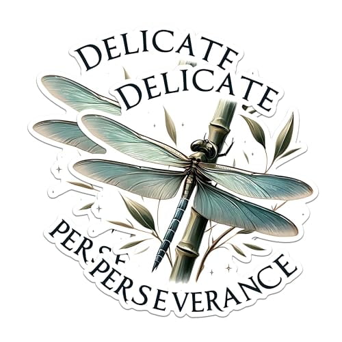 (2 Pack) Dragonfly Nature Magnets - Delicate Perseverance Leaf Magnets - Inspirational Quote Fridge Magnets- 5" On Longest Side - for Fridges, Toolboxes, Cars - Made in USA - MAG2684