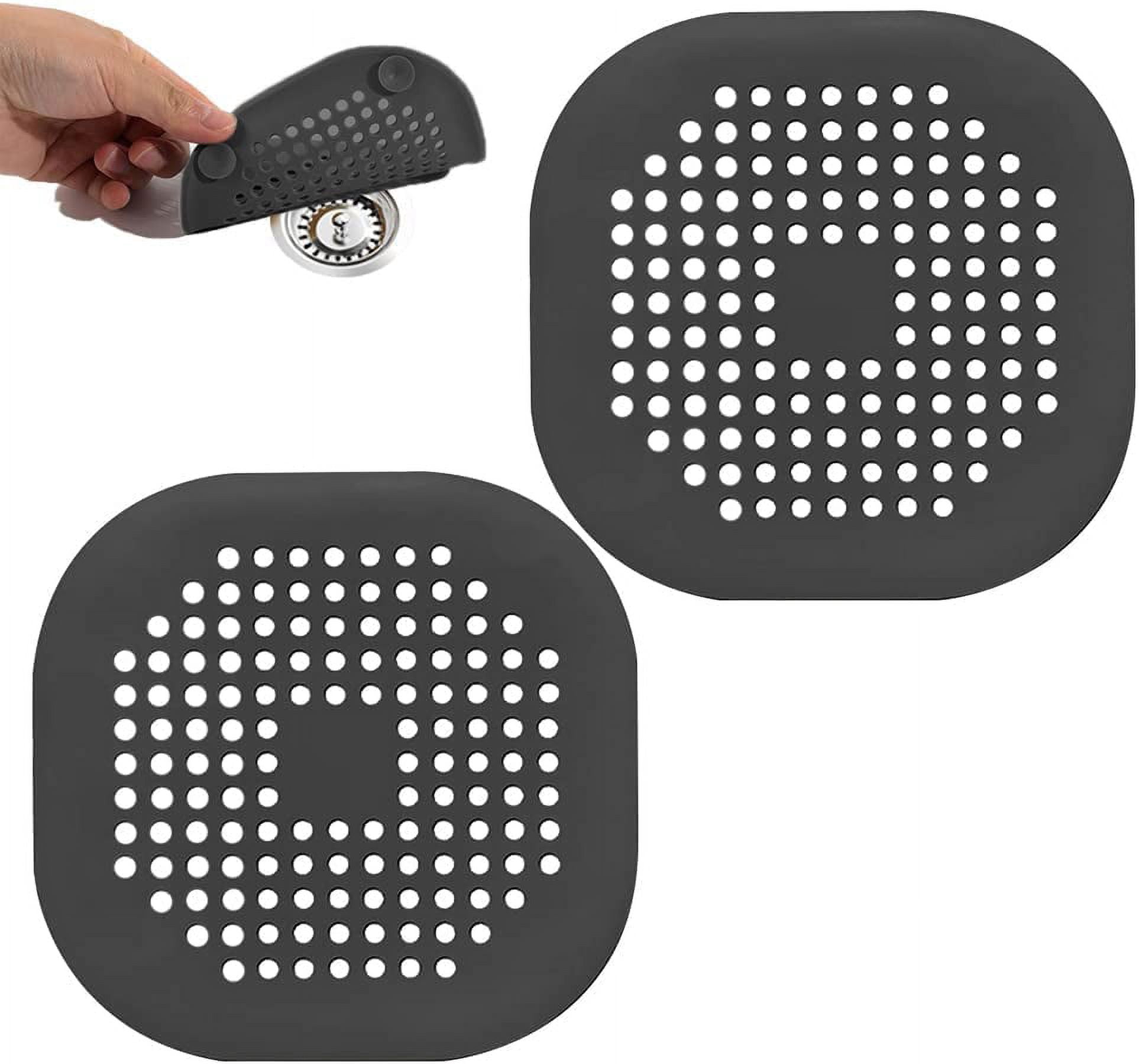 2 Pack Drain Hair Catcher-Durable Silicone Shower Drain Hair Catcher,Hair Catcher with Suction ...
